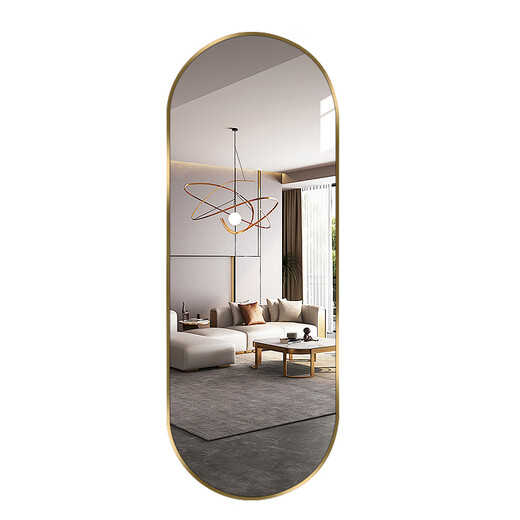 Babuqi aluminum alloy dressing mirror household full-body mirror wall hanging fitting mirror wall hanging mirror wall hanging mirror wall hanging bedroom light luxury brass gold brushed 400mm*1500mm safety and explosion-proof