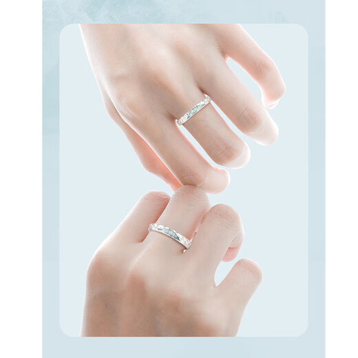 MZMZ platinum couple ring pt950 platinum ring ring knot engagement and love Valentine's Day birthday gift for girlfriend when/next day delivery - light luxury glacier love couple live mouth ring