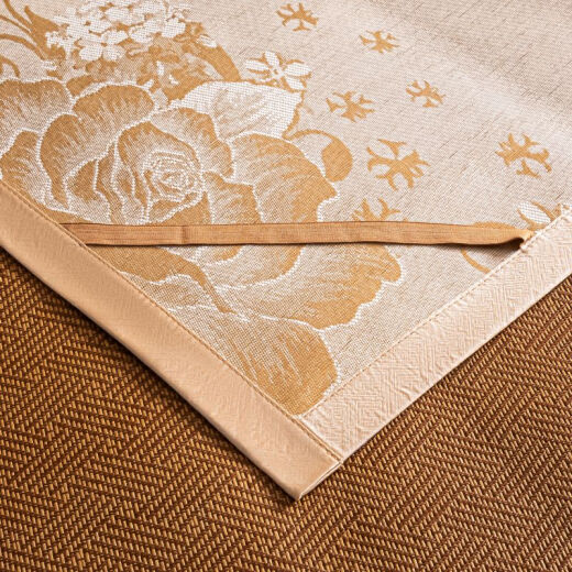 Nanjiren mat double-sided rattan mat three-piece double bed foldable straw mat student dormitory thickened bamboo mat biscuit flower double-sided mat [rattan mat + ice silk] suitable for 1.8m bed [free 2 pillowcases]
