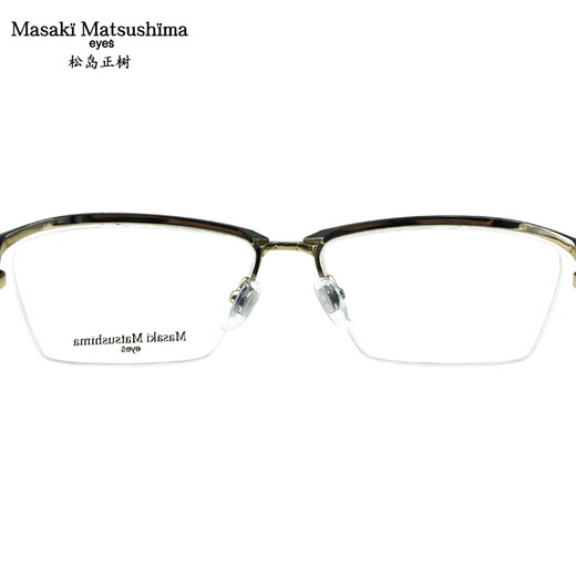 Masaki Masaki Matsushima Titanium Lunes Half Cadre pour les hommes et les femmes verres de myopie Cadre MF1278 Col.1 Black and Gold