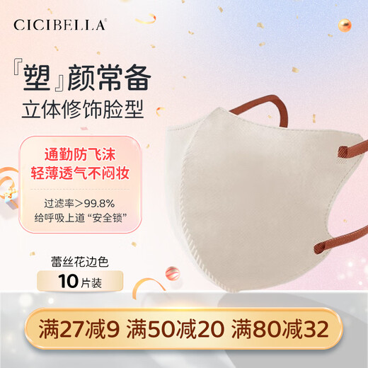 CICIBELLA mask Japan 3D three-dimensional contrasting color beauty anti-bacterial dust-proof unisex breathable summer internet celebrity new style 10 pieces