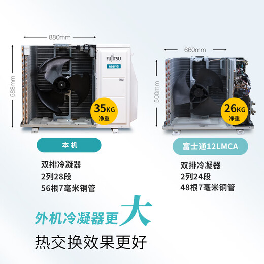 Fujitsu Air Conditioning Nocoli T Series 1.5 HP Level 1 Energy Efficiency 15-21 Suitable for Healthy and Comfortable Wind Variable Frequency Heat Pump Hang-up ASQG12KTCB (KFR-35GW/Bpktb)