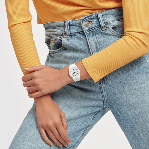 Swatch Swiss Watch Pure White Light 2.0 New Year's Gift Men's and Women's Fashion Watch Examination Form SO28W107-S14