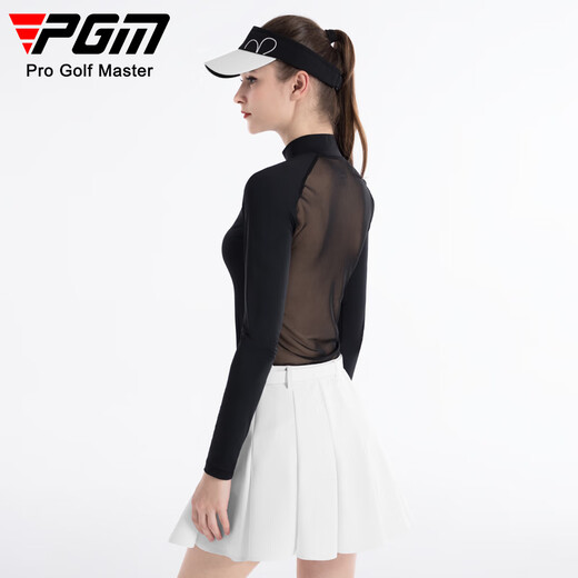 PGM Golf Clothing Women's Ice Silk Sunscreen Base Shirt Top T-shirt Summer Sports YF677-Black [Top] [Ice Silk] XL