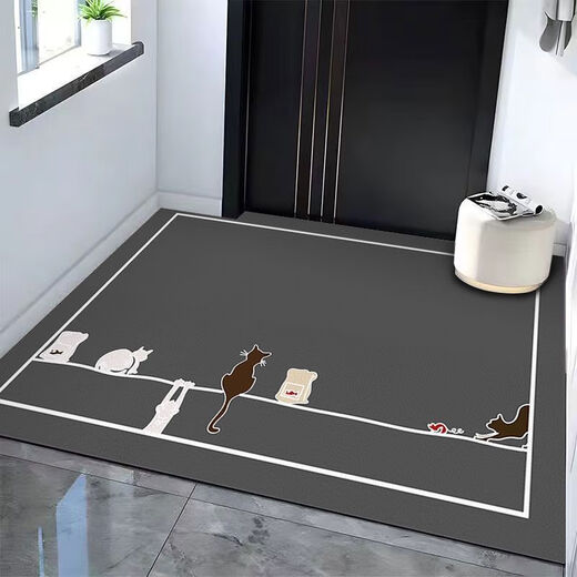 Yingzhu'er Nordic entrance door floor mat pvc wipeable no-wash door mat waterproof anti-fouling door mat stain-resistant anti-slip carpet SOY-Rihui pvc-vertical version 60*120CM