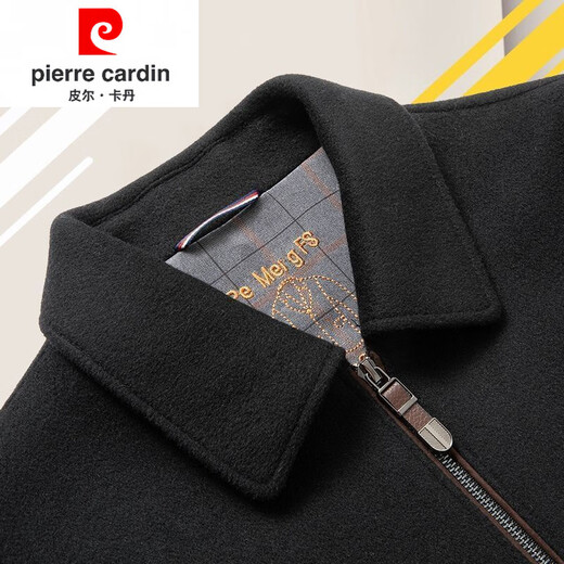 Pierre Cardin 100% pure wool woolen jacket men's double-sided woolen jacket autumn and winter short down liner thickened jacket camel + down liner XL 180 140-155Jin Jin equals 0.5 kg