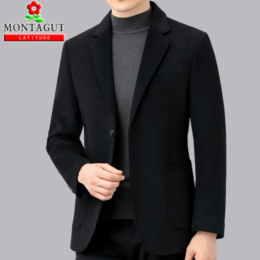 Montagut Casual Wool Suit Men's Jacket Men's Spring and Autumn Style Style Corean Cashmere Cashmere Tweed Traje de alta gama 3291 Styles: Dark Grey 170/48