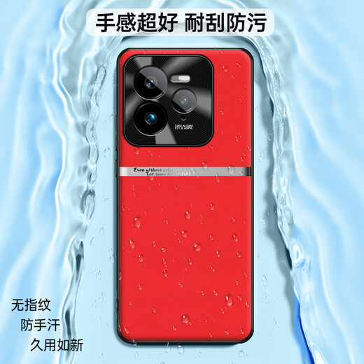 MLNew Real Me GT7PRO Mobiltelefon Fall RMX5010 Protective Case Real Me GT7 Racing Version Fashion Creative Mobile Case Anti-Fall-Schutzfall Anti-Schlupf-Metalllinsen-Anti-Fouling und Anti-Hand-Schweiß [Huaxia rot] mit Vollbildmodus voller transparenter, hochdefinierter, geschnittener Bildschirm-Softfilm Soft Film