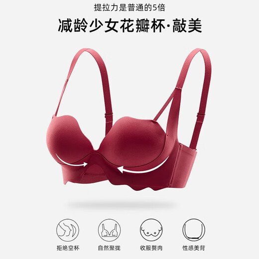 Langsha's zodiac year big red underwear for women in the Year of the Horse, Qi Jihong, wedding and New Year, small breasts push up to look bigger, bra and panties set