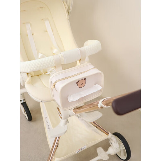 
Huanshu baby stroller hanging bag baby walking artifact storage bag cart accessories storage bag baby baby walking tissue hanging bag pass bear leather tissue bag