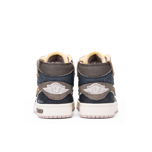 
NIKE [Customized sneakers] Jordan Air Jordan 1 Da Vinci Custom Wilderness Graffiti Dark Pattern Hands Olive Brown 44
