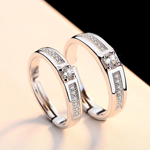 MZMZ Platinum Couple Ring pt950 Platinum Pair Engagement Diamond Ring Valentine's Day Birthday Gift for Girlfriend and Wife Light Luxury Style - Live Pair Ring Local Warehouse for Next Day Delivery