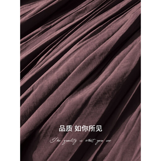 COCOBELLA重工5米压褶大摆半身裙早春工装风伞裙遮胯长裙HS7027-2 葡萄红 S