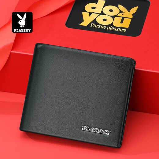 
Playboy wallet men's head layer cowhide ticket clip multiple card wallet bill birthday gift gift for dad husband boyfriend gift box
