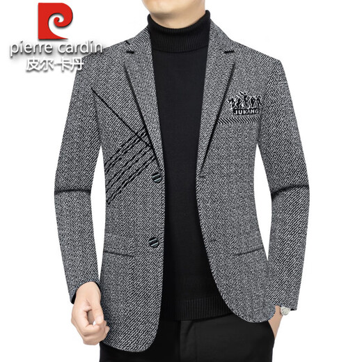 Pierre Cardin 2025 Autumn and Winter High-end Woolen Suit Men's Jacket New Young and Middle-aged Business Casual Slim Suit Brown XL 180