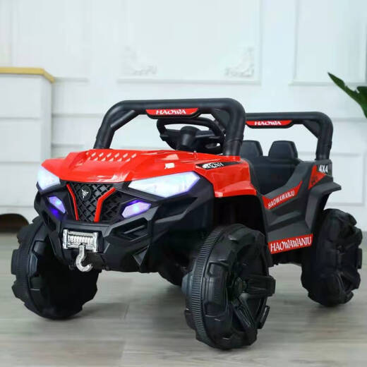 Agulun remote control off-road vehicle children's electric car can drive four-wheeled little boys and girls motorcycle toy car can sit on red