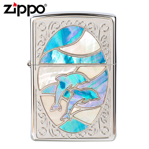 
ZIPPO kerosene lighter genuine windproof colored dolphin lover creative gift for boyfriend Valentine's Day Dolphin lover [new machine without oil] DY9902GQ