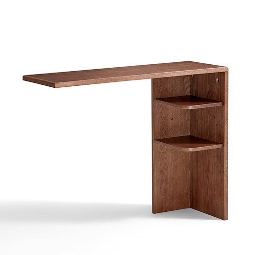 Lin's Home Solid Wood Sideboard Telescopic Dining Table Integrated Wall Oak Storage Cabinet Lin's Wood Industry Cocoa Series LH586T1 Retro Color | Oak A Cabinet Sliding Door Style