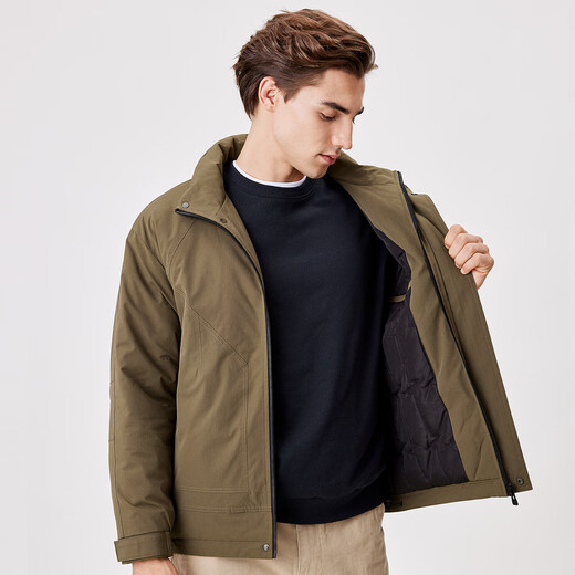 Shanshan Jacket Men's Padded Thickened Stand Collar Windproof, Warm, Sturdy, Wear-Resistant Fashion Casual Executive Business Jacket