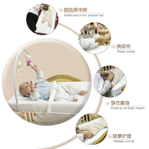 Crib Portable Diaper Table Care Touch Waterproof Diaper Pad Baby Changing Diapers While Playing Does Not Wake Up White Diaper Pad + Cartoon Pass 80x45cm