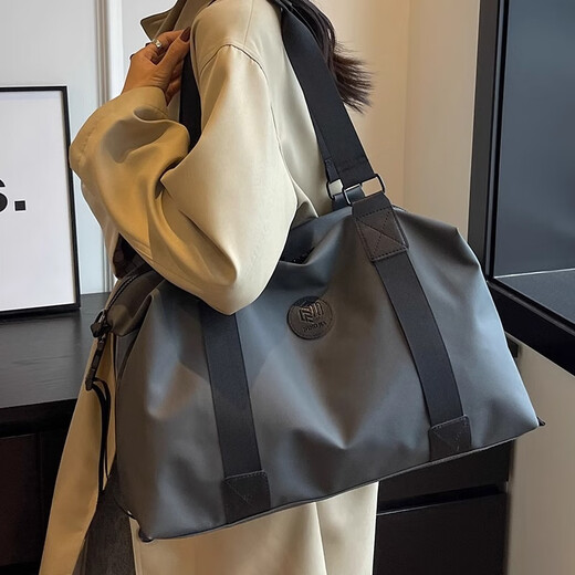 Travel bag Men's gym bag Large capacity handbag Down bag Women's short-distance business trip sports swimming wet and dry separation Gray [adjustable shoulder strap] No shoe bin Multi-component large capacity