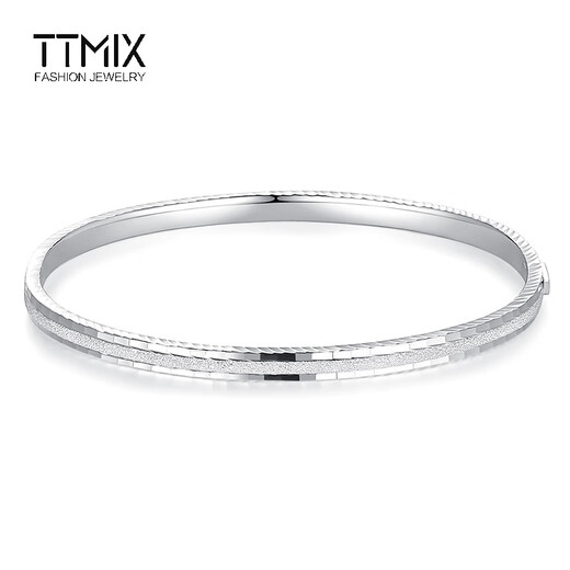 TTMIX frosted pt950 platinum bracelet for women, platinum bracelet, simple platinum bracelet, concubine bracelet, birthday gift, 56mm, one bar, weight 19.89g, width 5.5mm, if the weight is more, the less will be added.
