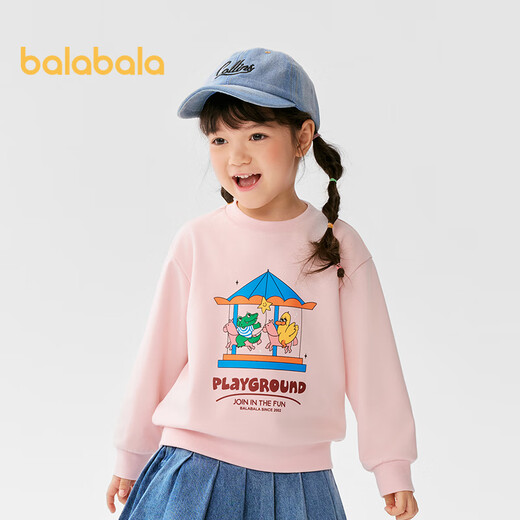 Balabala children's clothing children's sweatshirt girls and boys 2025 spring and autumn clothes loose cartoon printed top trend 208125121207