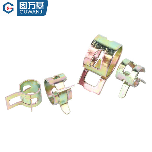 Guwanji Elastic Clamp en acier ceinture de courroi à ressort Pince en acier à la main Pinche à arrosage du tuyau d'eau Manganèse en acier Coulaque Q673 Couleur Zinc 12x8x0.8 [20 pièces]