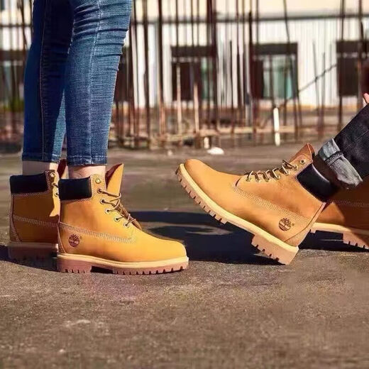 添柏岚（Timberland）大黄靴踢不烂马丁靴10061高帮男女鞋潮百搭秋冬牛皮加绒工装短靴 黄色 42 皮鞋码