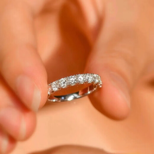 DL 1998 Fat Donglai same style platinum diamond ring imported technology moissanite diamond l ring full of diamonds PT950 white l gold stacked 28 points 7 diamond style