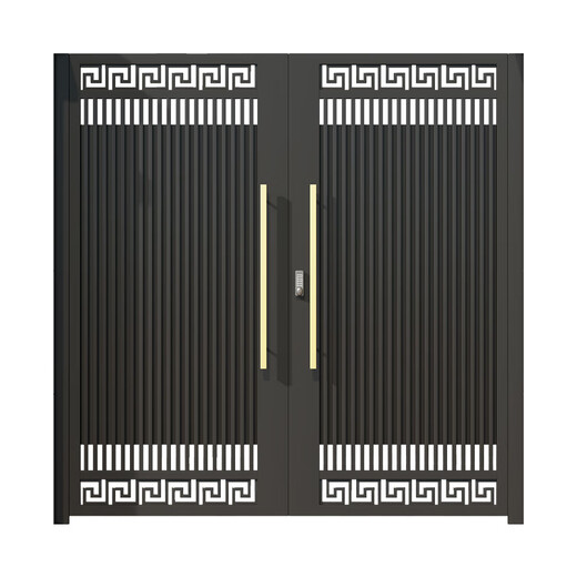 金赋顺铝合金庭院门新中式别墅电动大门农村自建房铁艺院子门小区花园门 铝合金材质/款式一