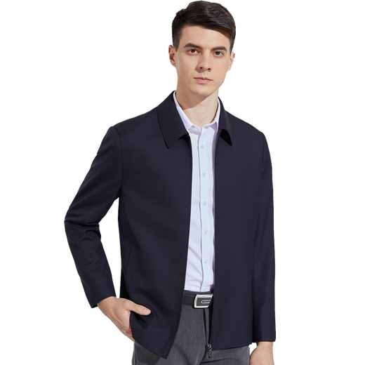 Antonio [90% Wolle getragen] High-End-Businessjacke für Männer mit Mulberry Seide clevere und leicht zu maintain Jacket Navy Blue Regular XL 52 (180/96A)