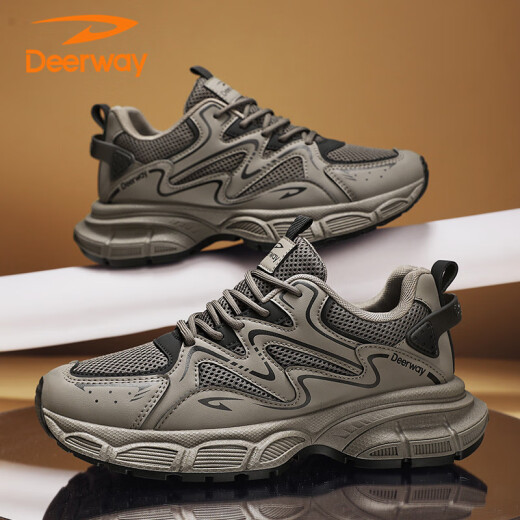 Sneakers Deerway Chaussures masculines 2025 Chaussures d'été Chaussures décontractées pour hommes épaisses semelles respirantes chaussures papa marron 42