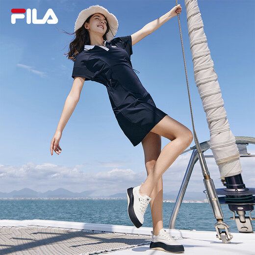 FILA斐乐女鞋杨幂同款摩登帆布鞋夏季新款水母鞋时尚轻便休闲鞋 豆腐白-TA 36