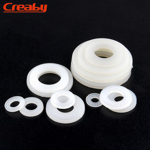 Creaby plastic nylon gasket round insulating flat gasket plastic enlarged rubber gasket washer white M6*10*1 100 pieces