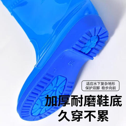 Yuyongji (YUYONGJI) women's waders half-length one-piece fishing beach rain boots for big children waist-length wading pants light gray overalls (big pockets) 3D slim fit 37 (shoe size)