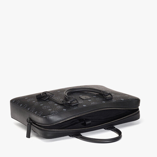 MCM men's business briefcase large KLASSIK VISETOS business trip computer bag light luxury shoulder crossbody black 15 inches