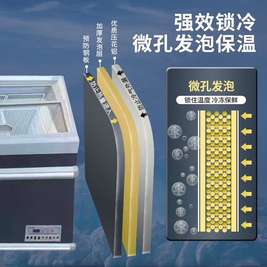澳柯玛商用展示冷柜岛柜大容量展示冰柜制冷市组合岛柜展示柜冰柜保鲜冰箱玻璃门冻品丸子牛肉雪糕柜 IHCF-D2008VA687升2米直柜