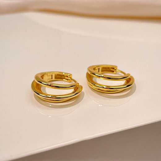 DAISY DREAM925 Silver Needle Multi-Layer Earrings 2025 New Simple Versatile Trendy Earrings Niche Unique Commuting Ear Jewelry Silver Multi-Layer Earrings