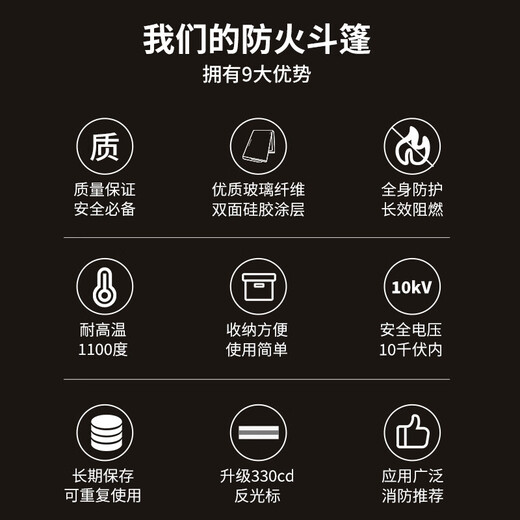 Giant wood fire-proof cloak, silicone fire-extinguishing blanket, fire-proof blanket, fire emergency escape clothing, gas mask matching children's cloak + gas mask