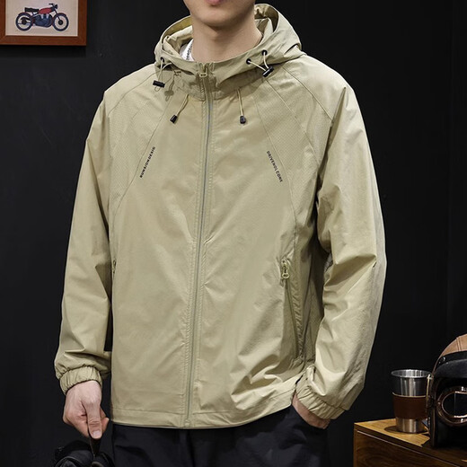 OLJ International first-line big-name ice silk sun protection clothing for men, loose large size, breathable and quick-drying, summer thin coat, fishing clothing, summer black XL 145-160Jin Jin is equal to 0.5 kg