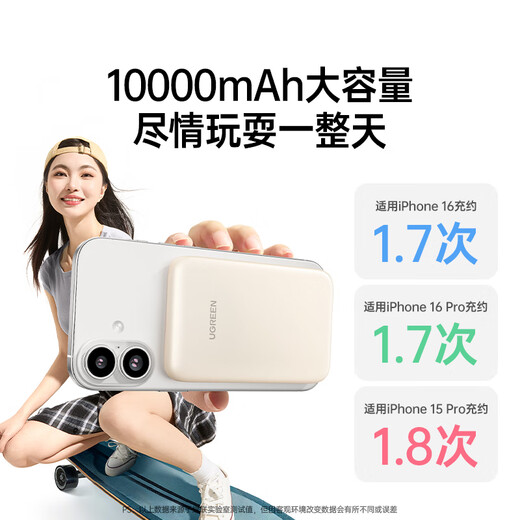 Green Network [3C certified to board the plane] Magnetic power bank compatible with MagSafe wireless 20W fast charging 10000 mA mobile power supply suitable for Apple 16/15/Huawei/Xiaomi