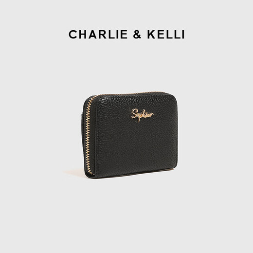 CHARLIE & KELLI品牌 CK轻奢包包女包简约链条卡包女士零钱包2025新款附件手拿包 黑色
