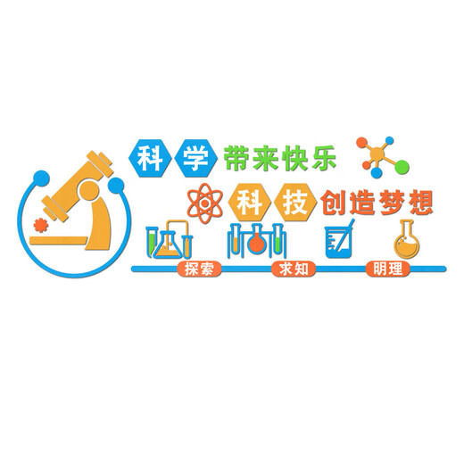 山头林村科学实验室文化墙贴中小学生物理化教室墙面装饰班级布置励志标语 3893B款 0cm*0cm