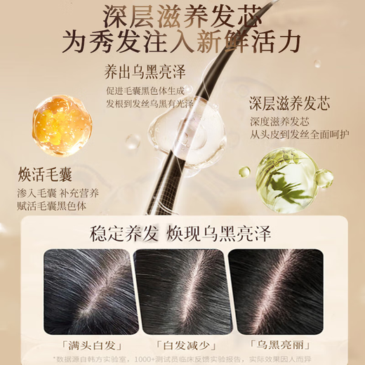 Tongrentang Polygonum multiflorum shampoo black Ganoderma lucidum white hair nourishes black hair roots Chinese medicine shampoo for middle-aged and elderly people