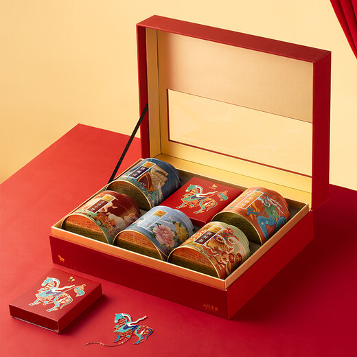 Las cinco famosas cajas de regalo de té de la industria del té de Bama, 202g tieguanyin, té negro jinjunmei zhengshan xiaozhong té blanco Pu'er regalo