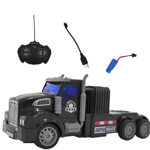Chuangjing Yishang simulated remote control model large truck children's remote control semi-trailer toy car RC electric truck simulated transport truck charging red short front oil tanker standard configuration