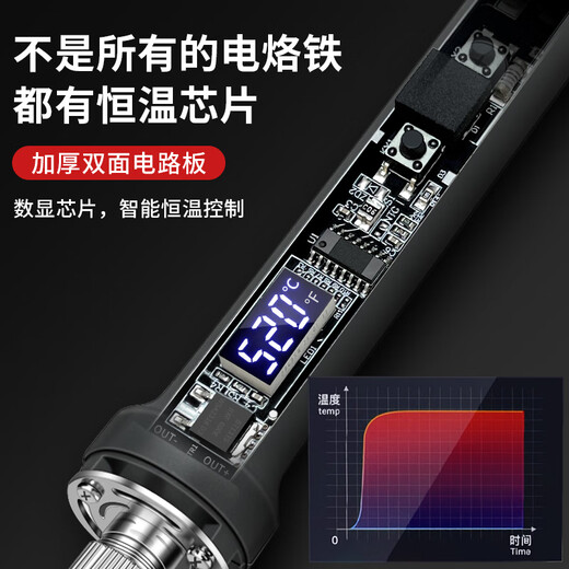 HBTOOL High Power Internal Heating Constant Temperature Digital Display Electric Soldering Iron 100W Adjustable Temperature Home Maintenance Welding Industrial Grade Welding Gun Set Light Gray Industrial Grade Digital Display 100W - Standard Configuration