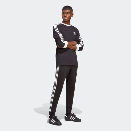 adidas [Jinlang Sports] Clover Men's Retro Outfit Slim Long Sleeve Round Neck T-shirt IA4877 IA4877 Color XS