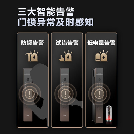 海尔（Haier）智能门锁指纹锁指纹密码锁全自动开关锁电子门锁HFD-P30SE-CA